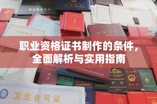 赞皇职业资格证书制作的条件，全面解析与实用指南